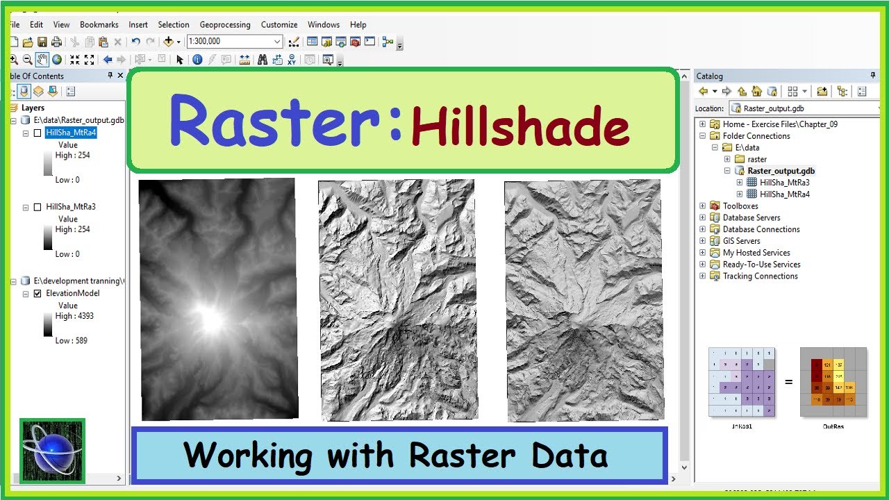 Raster: Making a Hillshade - ArcMap Surface Tools - Urdu / Hindi - Part 3
